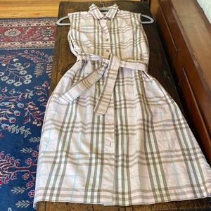 Burberry check sleeveless shirt dress